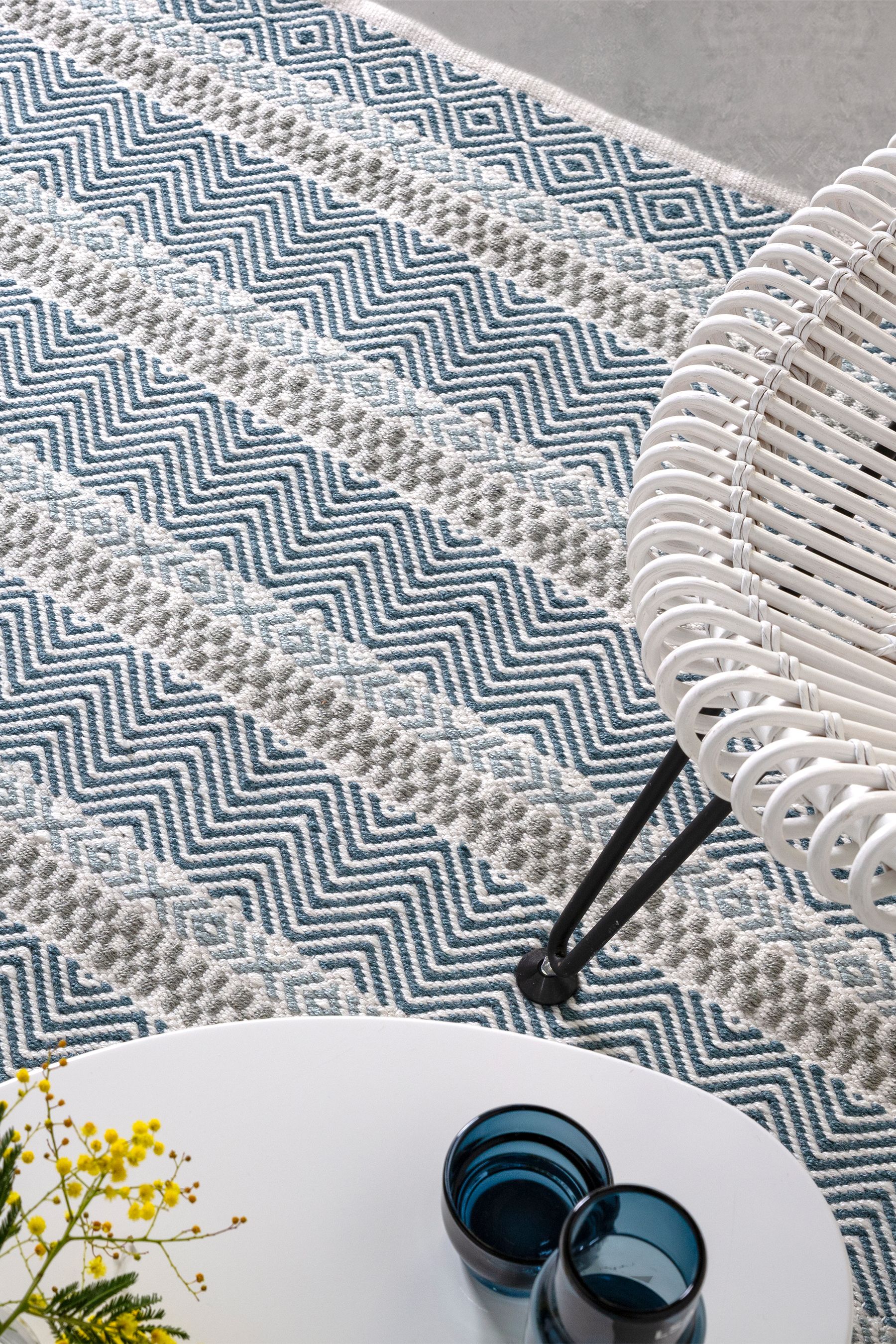 Blue outdoor deals rug