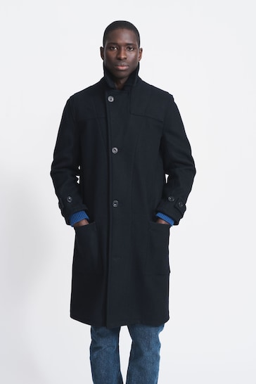 Aubin Blue Raleigh Wool Coat