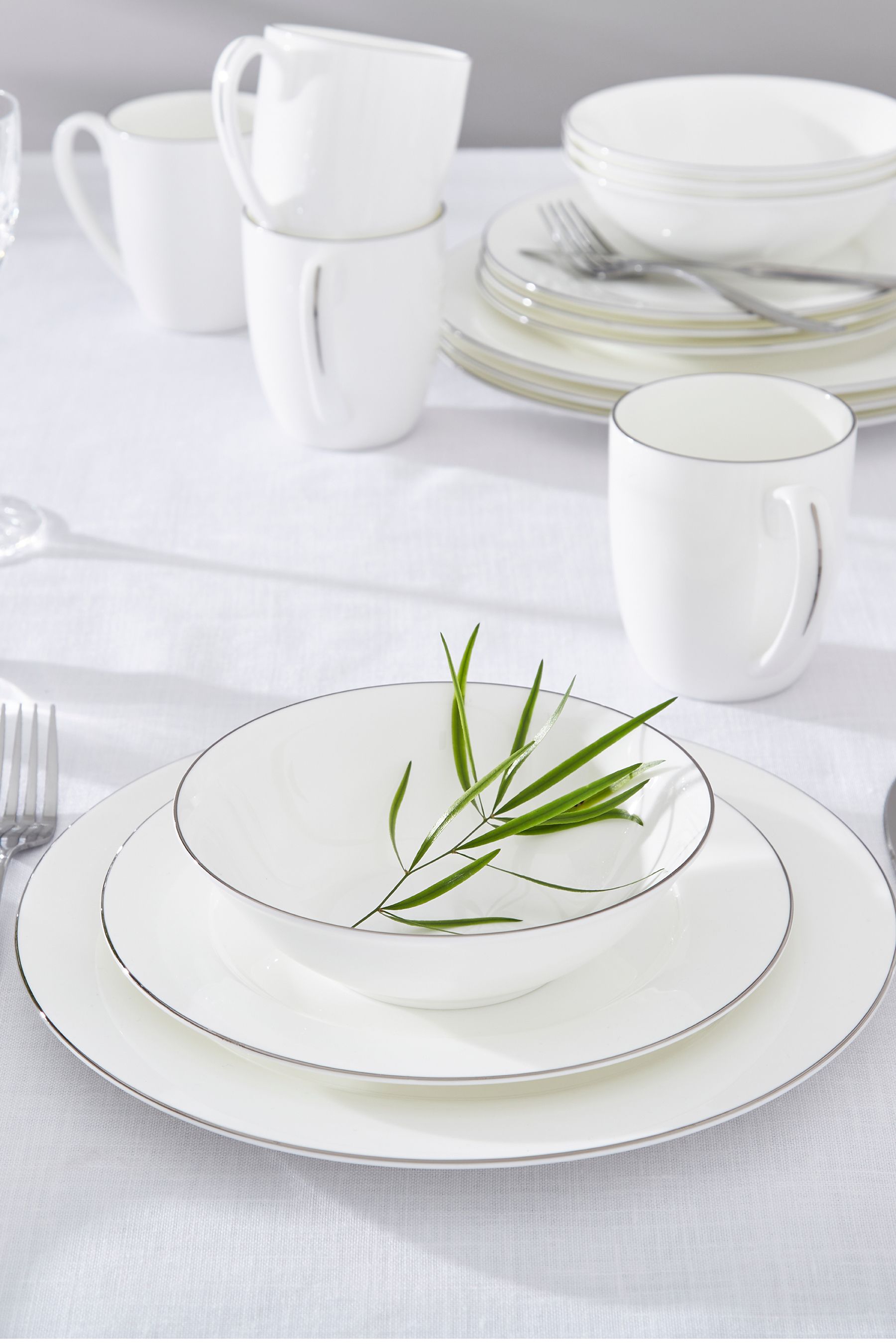 Buy Royal Worcester 16 Piece White Serendipity Platinum Band