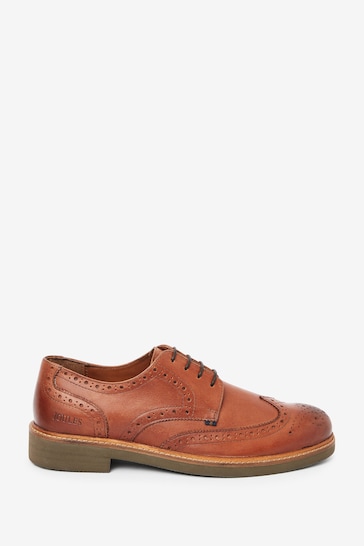 Joules Tan Brown Leather Brogues