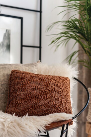 Hooked Brown Make Your Own Caramel Brown Cushion Knitting Kit
