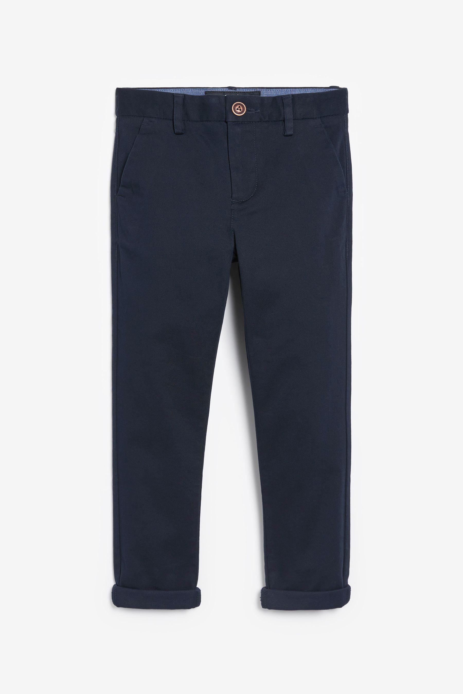 Navy Blue Skinny Fit Stretch Chino Trousers 3 17yrs