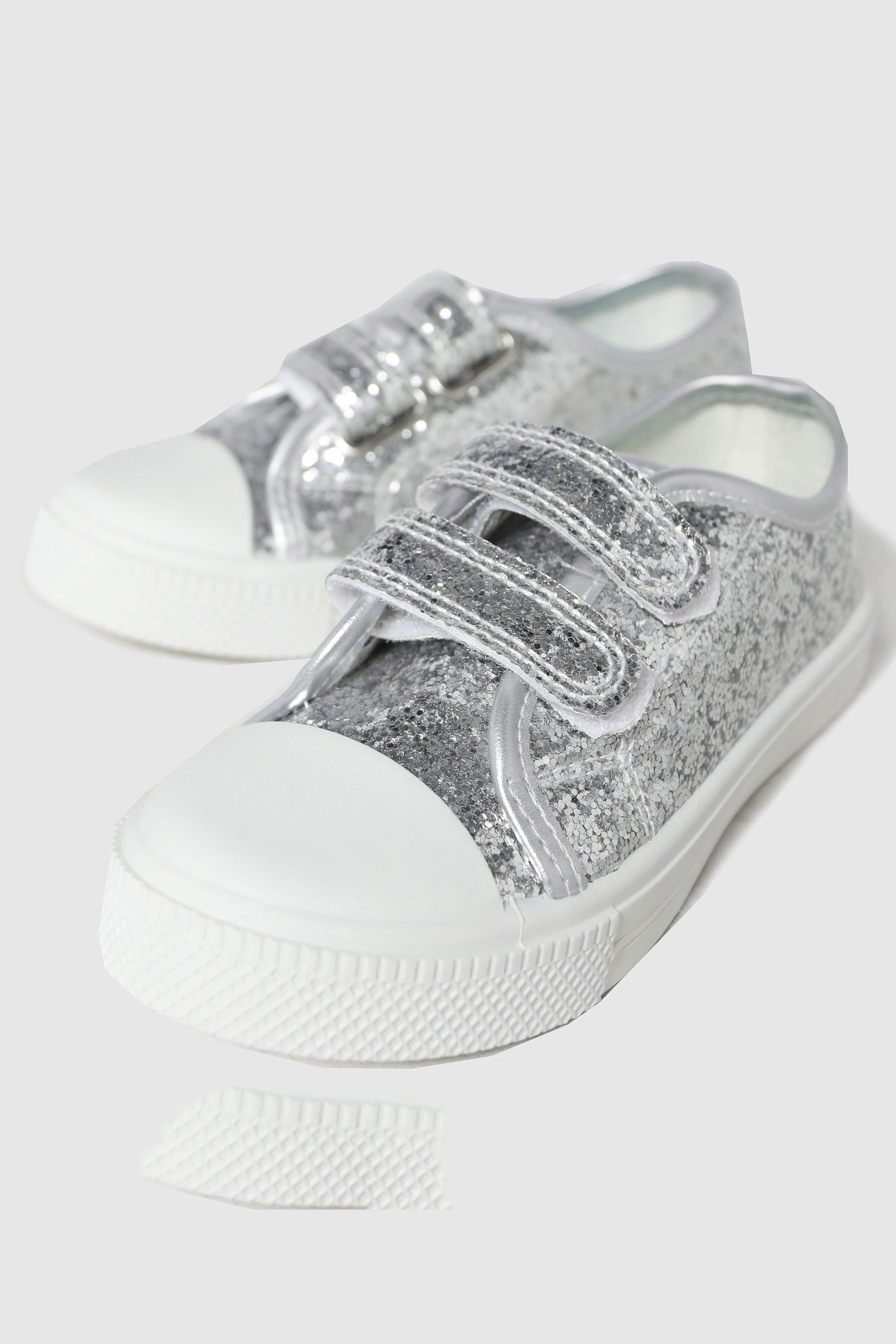 Buy Schuh Silver Majestic Glitter Trainers from the Next UK online