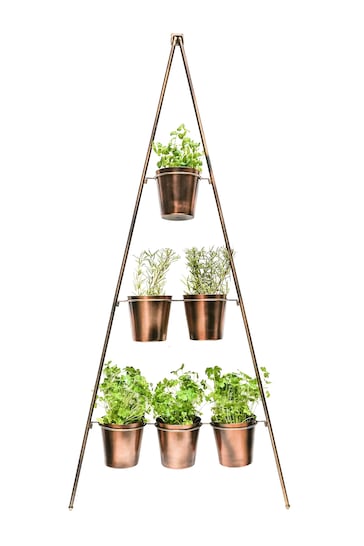 Ivyline Gold Large Outdoor Vertical Wall Plant Stand with Planter