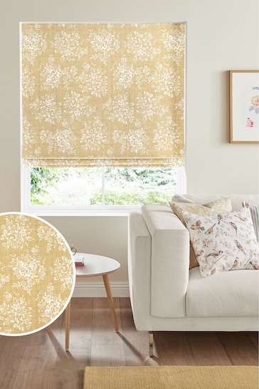 Cath Kidston Yellow Washed Rose Made To Measure Roman Blind