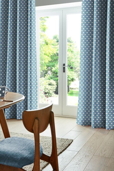 Cath Kidston Blue Button Spot Made To Measure Curtains