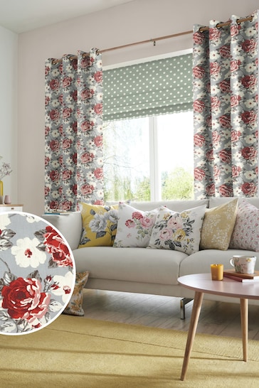 Cath Kidston Red Rose Bloom Made To Measure Curtains