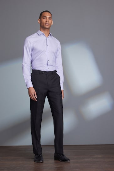 Black Signature 100% Wool Trousers With Motion Flex Waistband