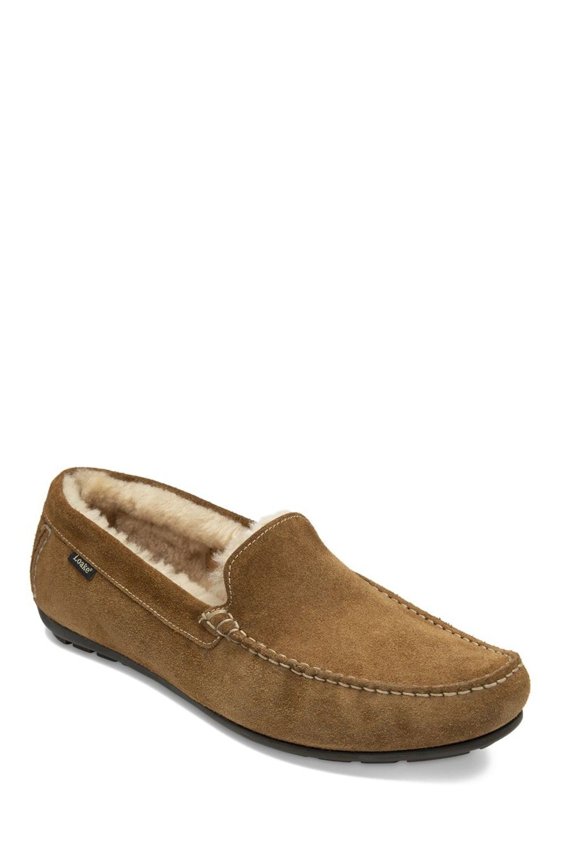Buy Loake Suede Shearling Lined Apron Slippers from the Next UK