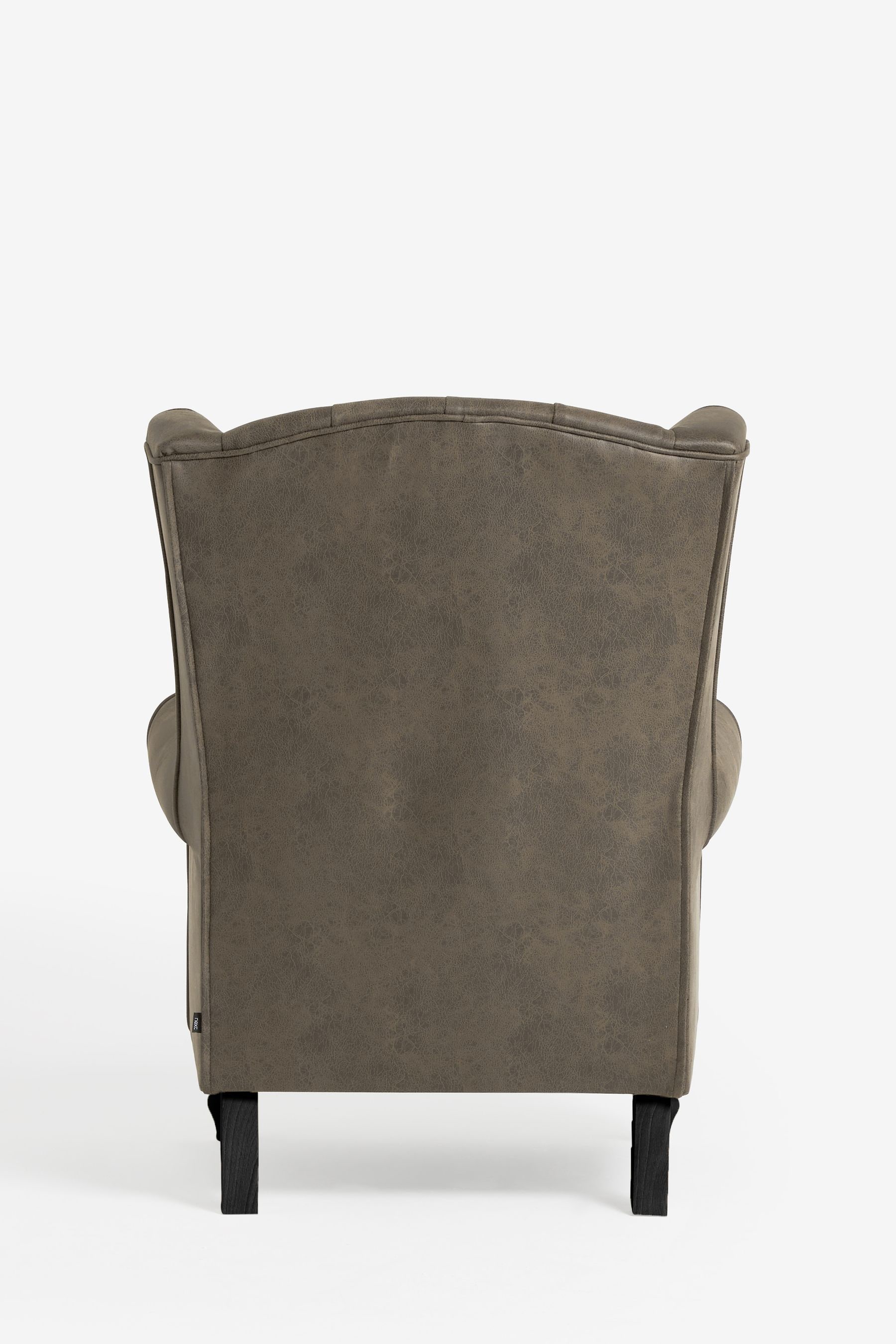 Monza Faux Leather Peppercorn Brown Sherlock Button Armchair