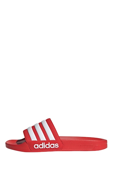 adidas Red Sportswear Adilette Shower Sliders