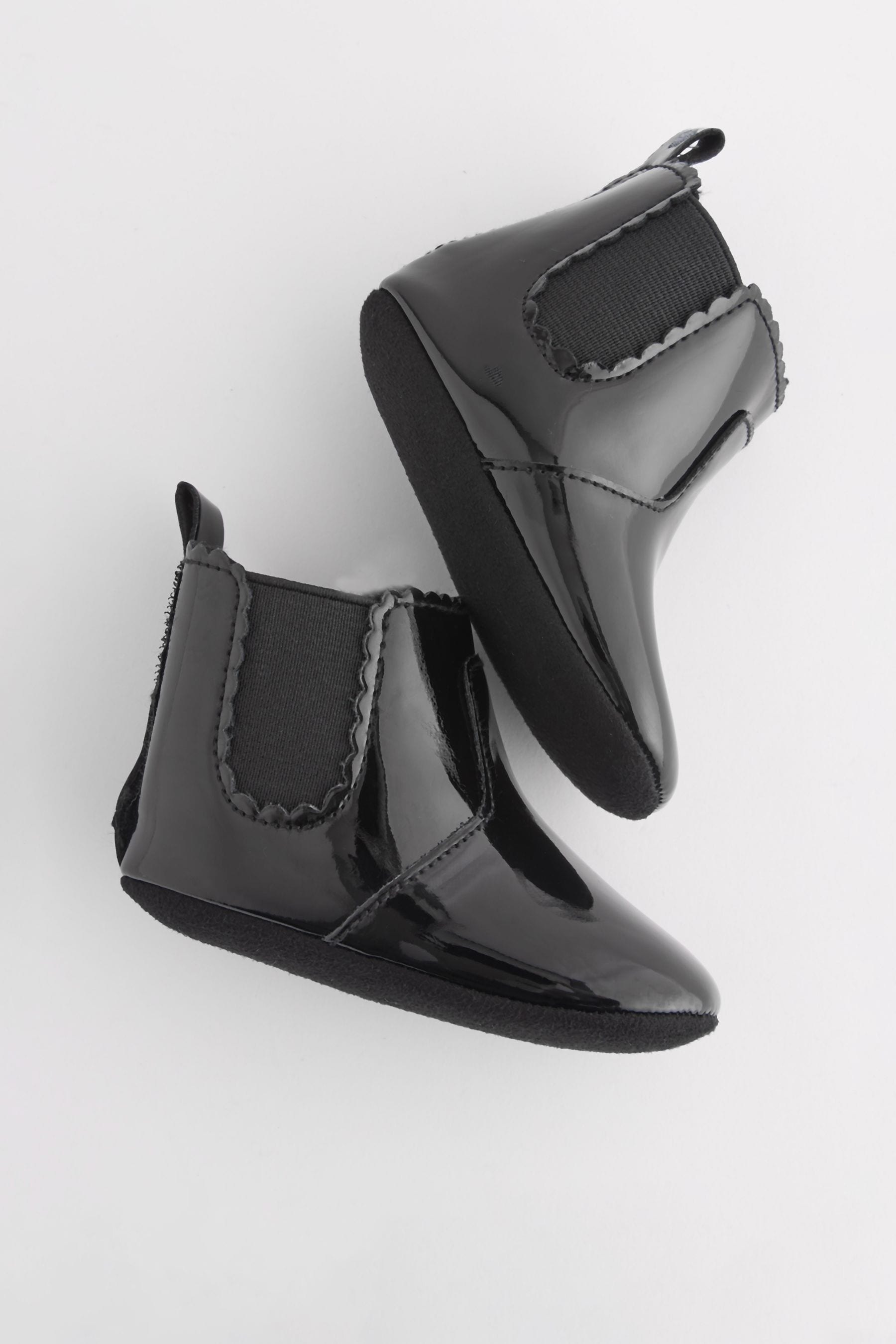 Baby black clearance patent boots