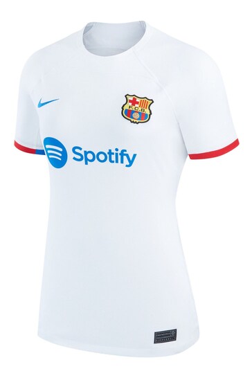 Nike White Barcelona Away 2023-24 Stadium Shirt Womens