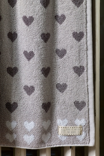 Grey Hearts 100% Cotton Towel