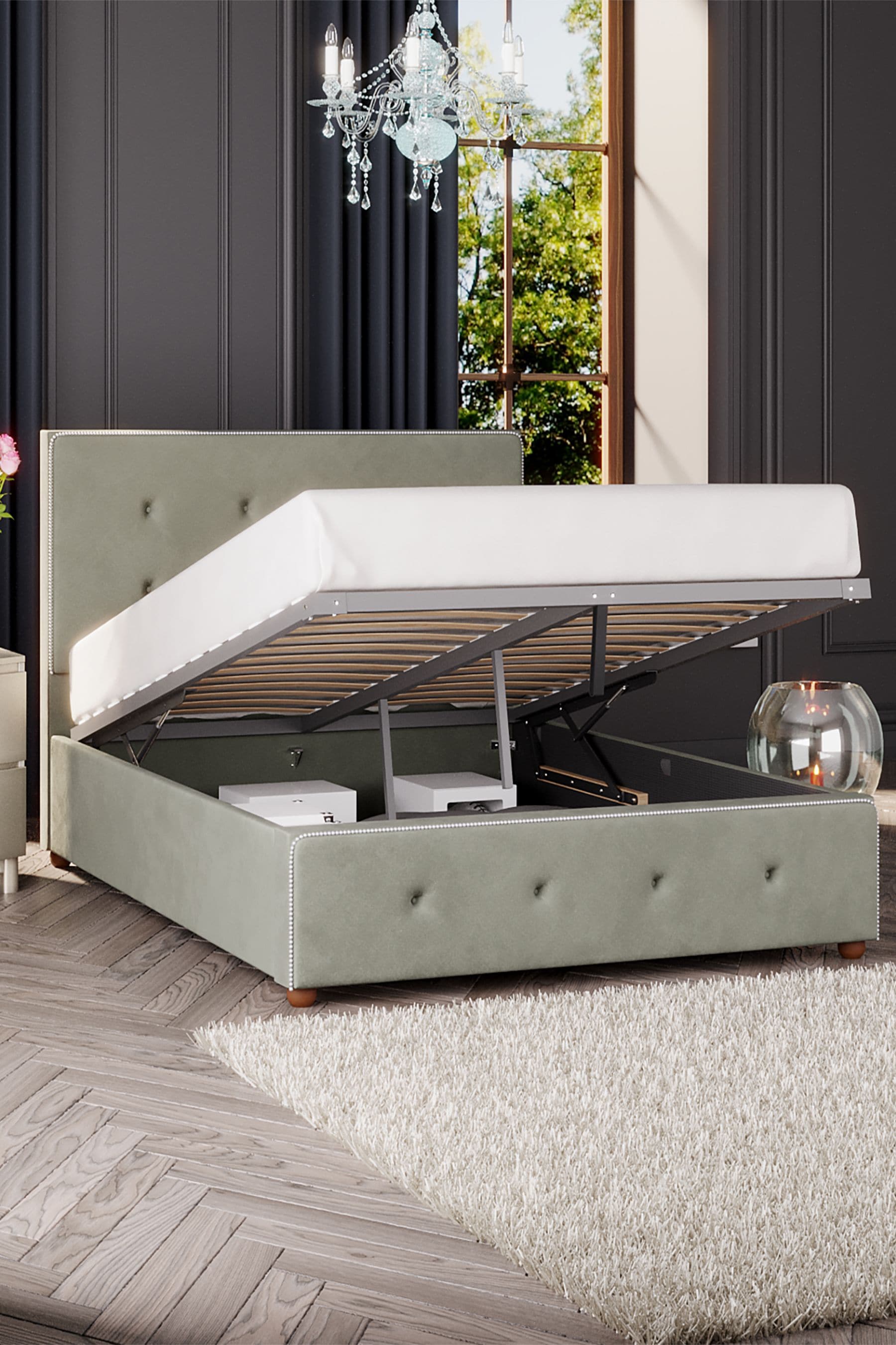 Duck egg shop blue ottoman bed