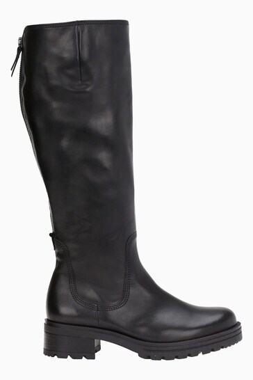 Gabor Saga Black Leather Vario Calf Fit Boots