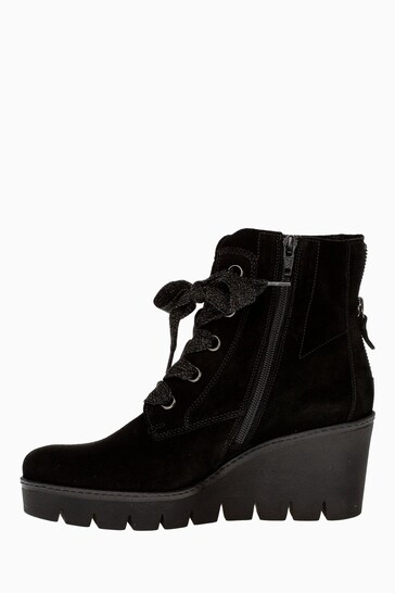Gabor Ulrika Black Suede Ankle Boots