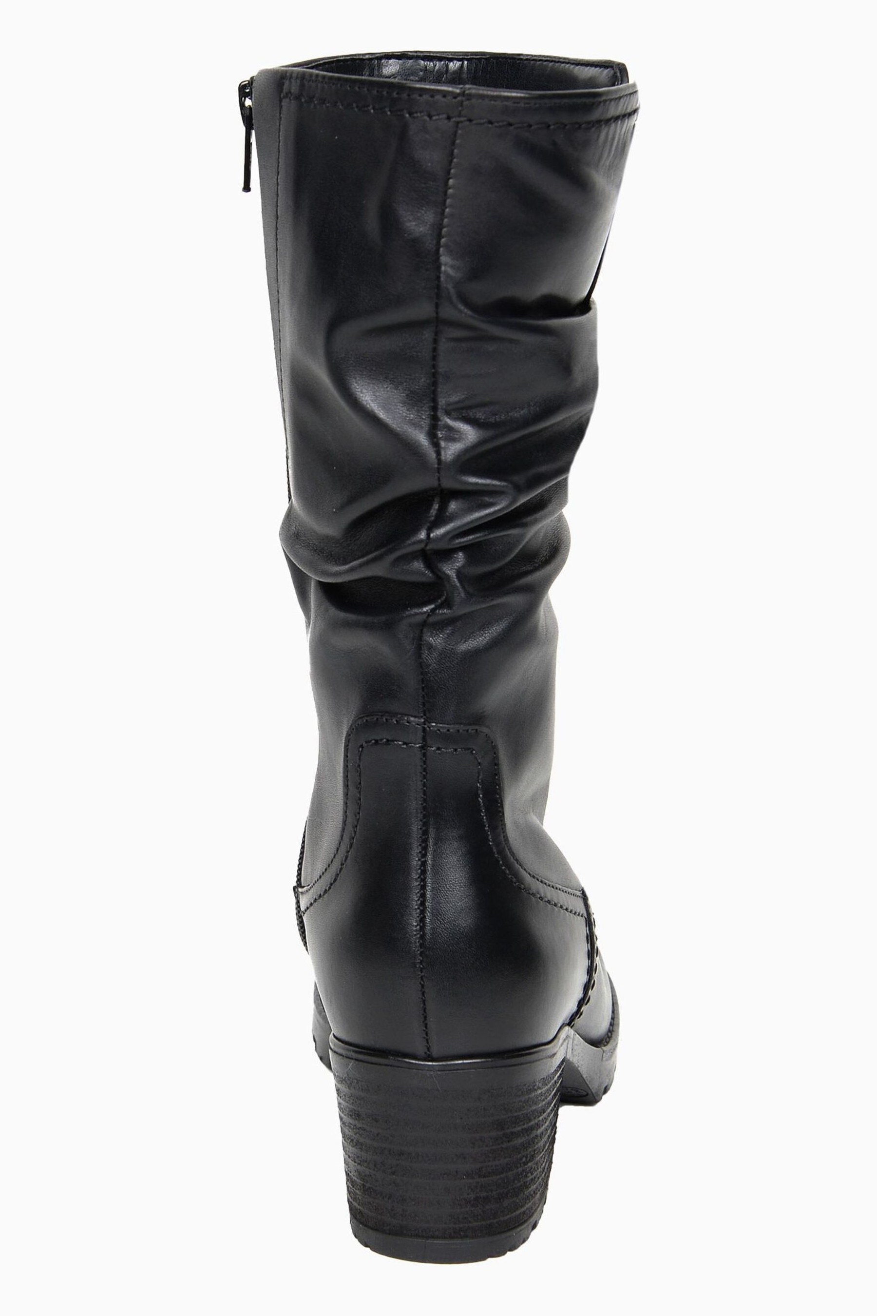 Gabor Dunmow Black Leather Mid Leg Boots