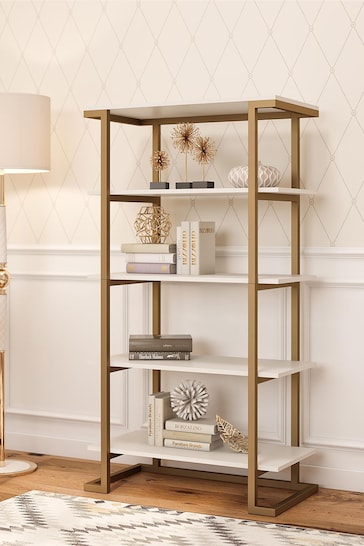 CosmoLiving White Camila 5 Shelf Bookcase