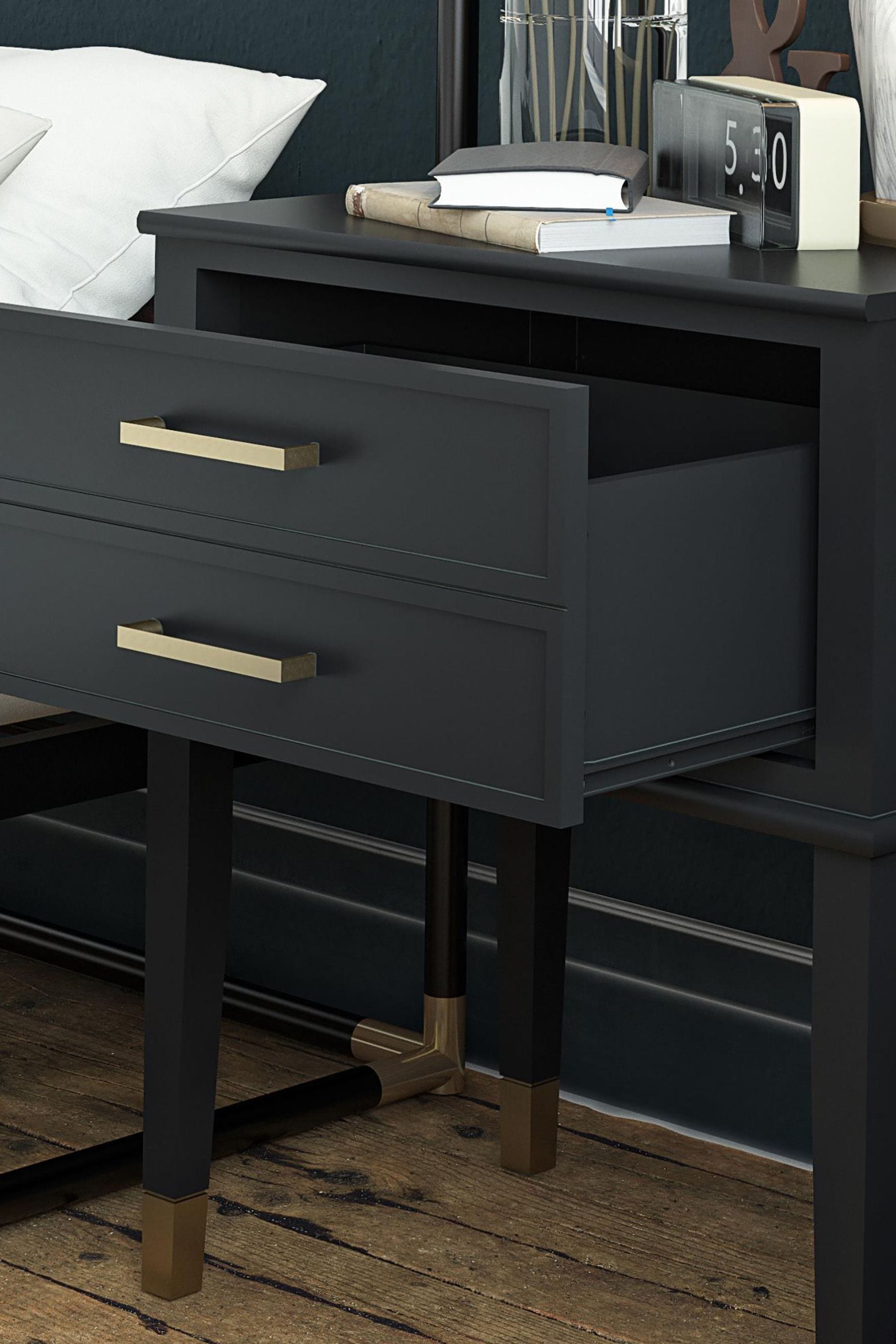 CosmoLiving Black Westerleigh 1 Draw Side Table