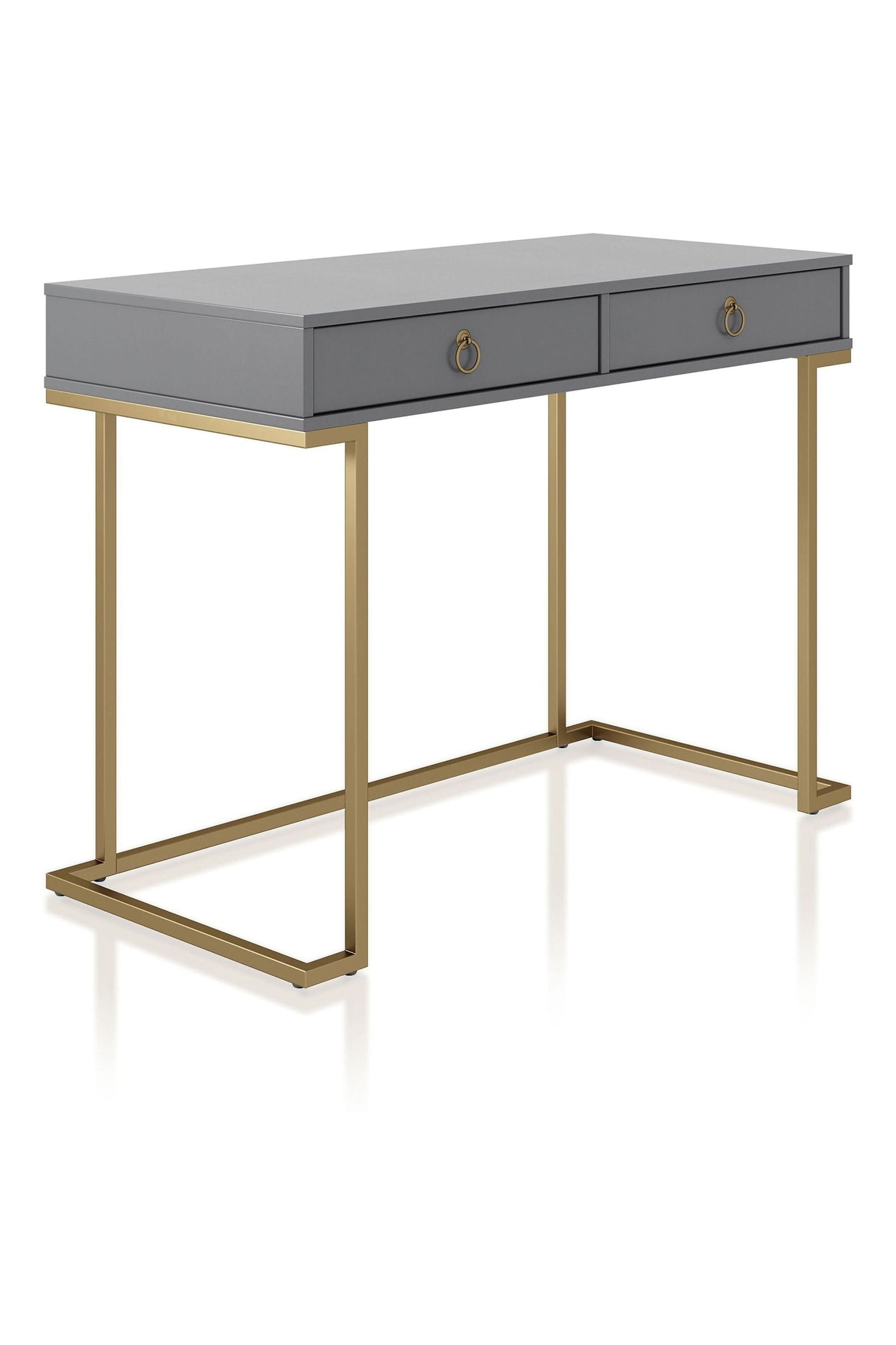 CosmoLiving Grey Camila Storage Office Desk