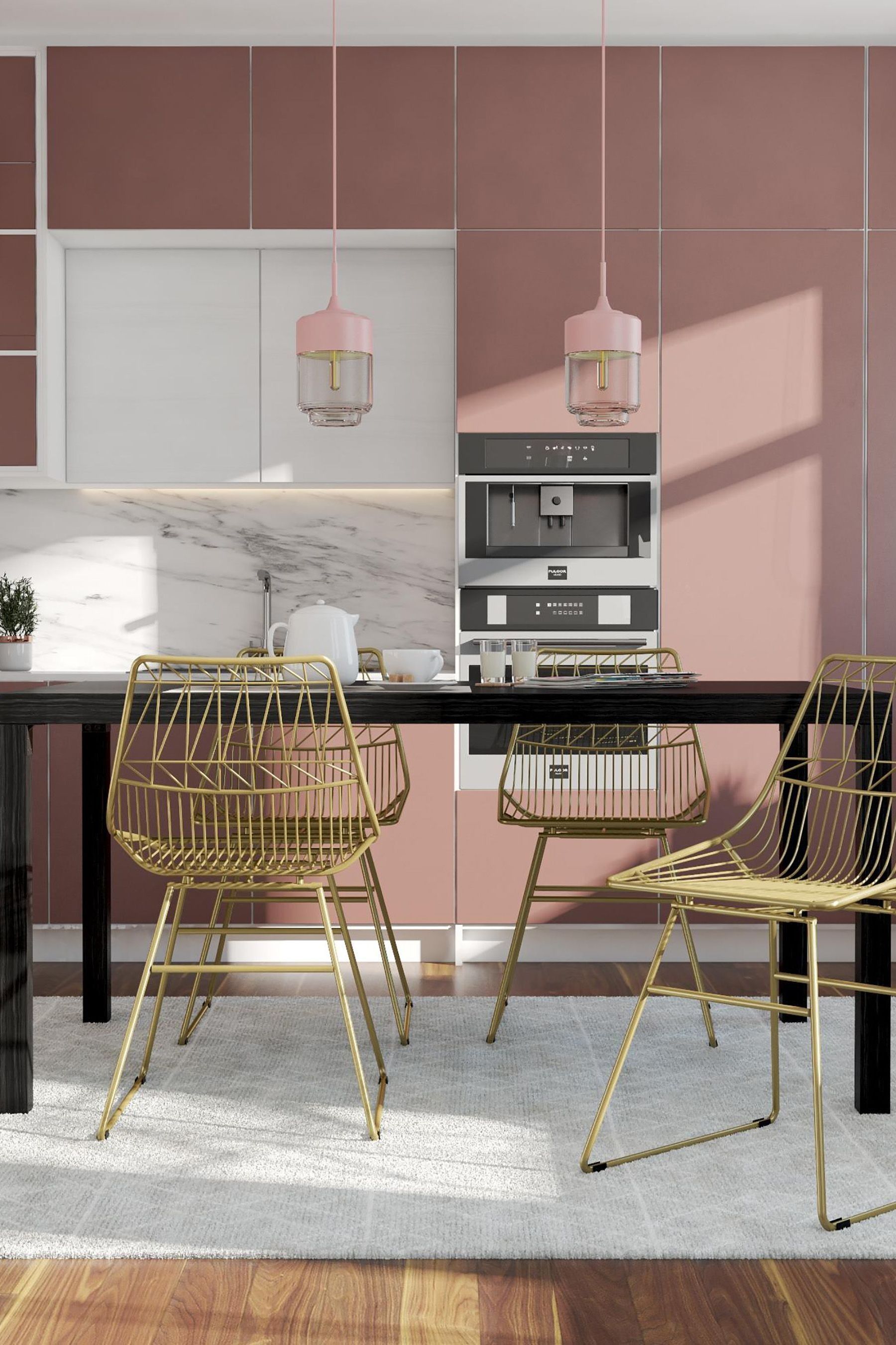 Gold wire sales dining chair