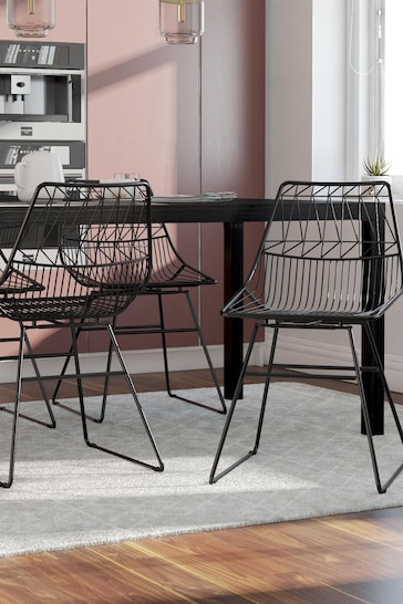 CosmoLiving Black Astrid Wire Metal Dining Chair