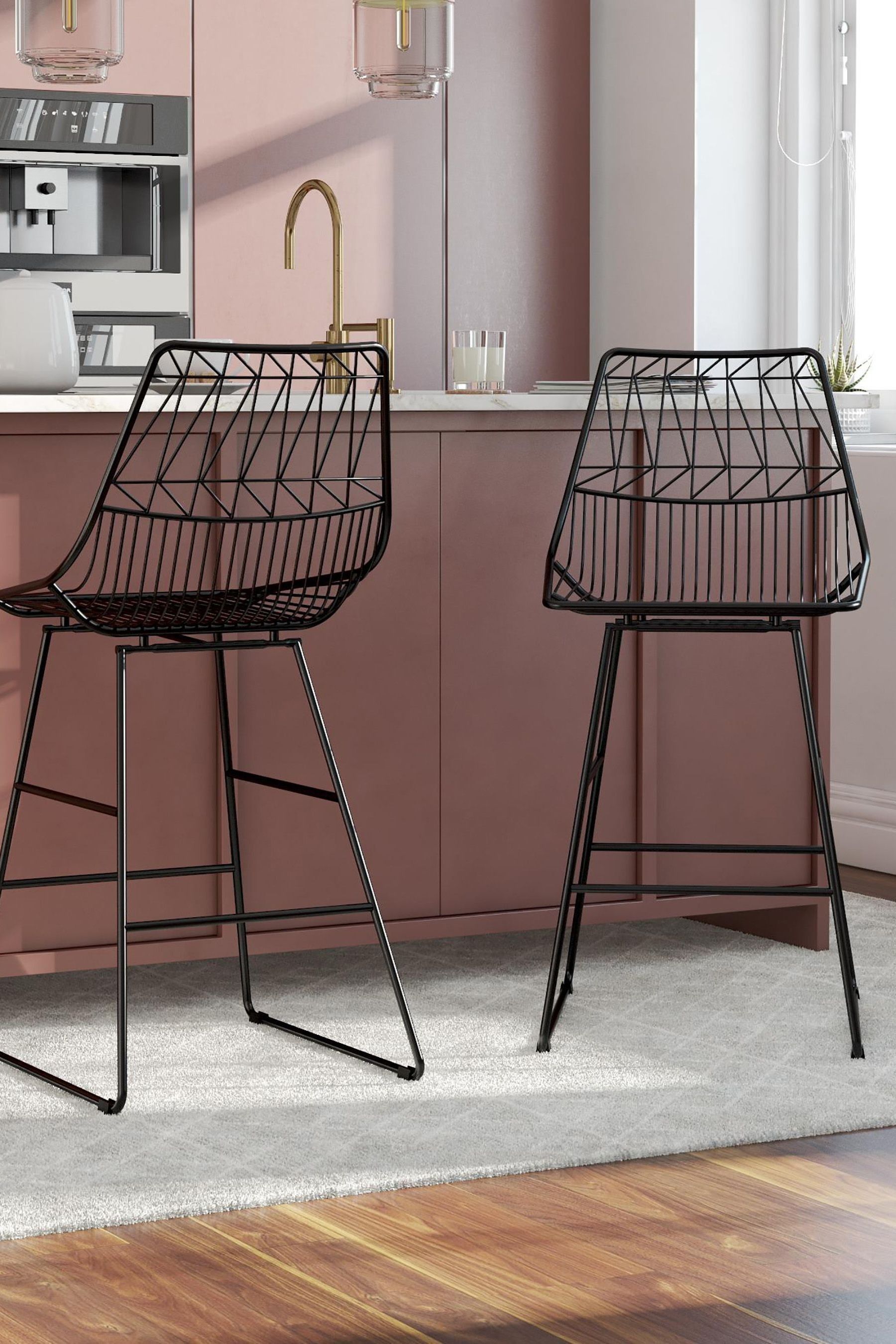 Black wire counter shop stool