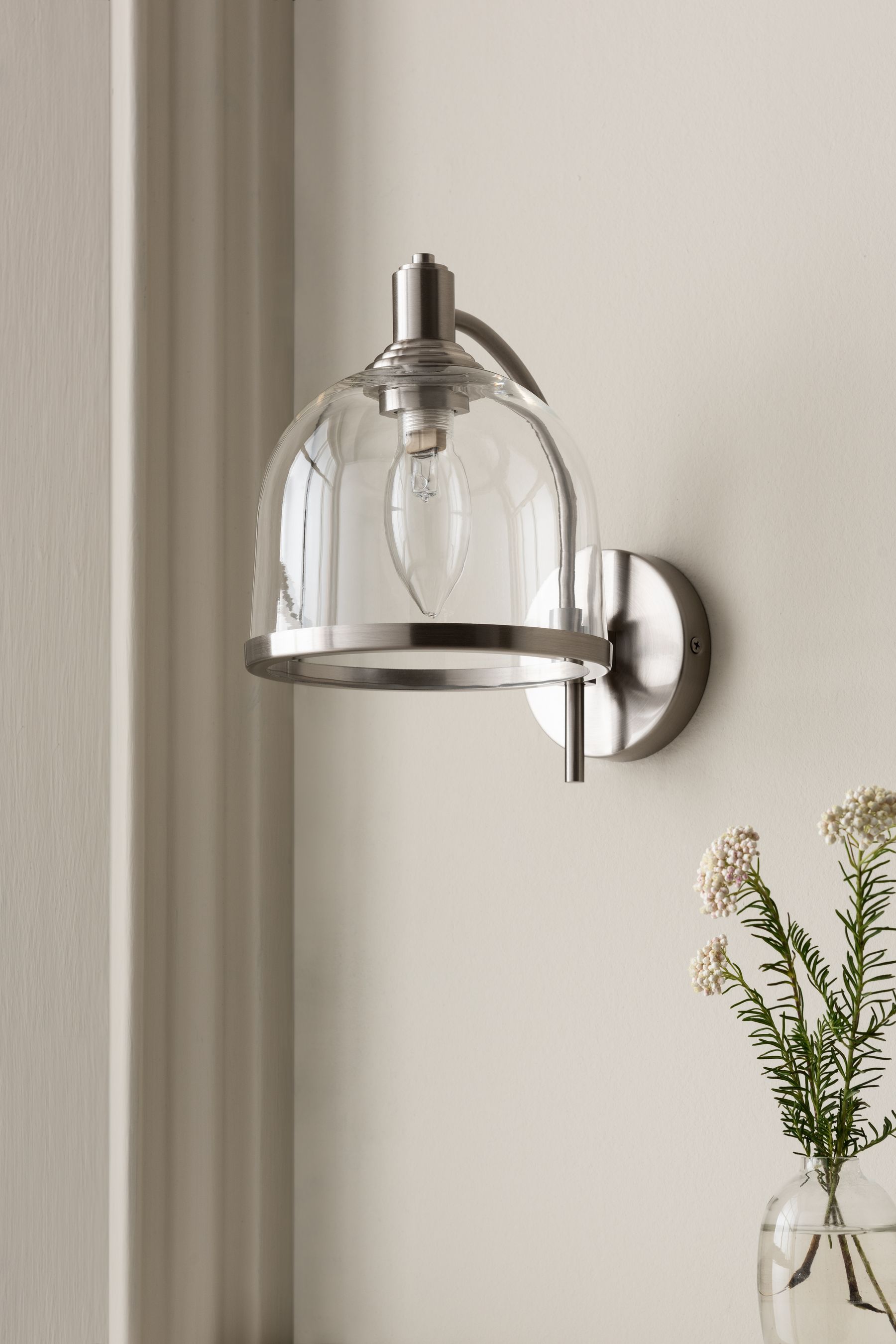 Chrome wall lights next top