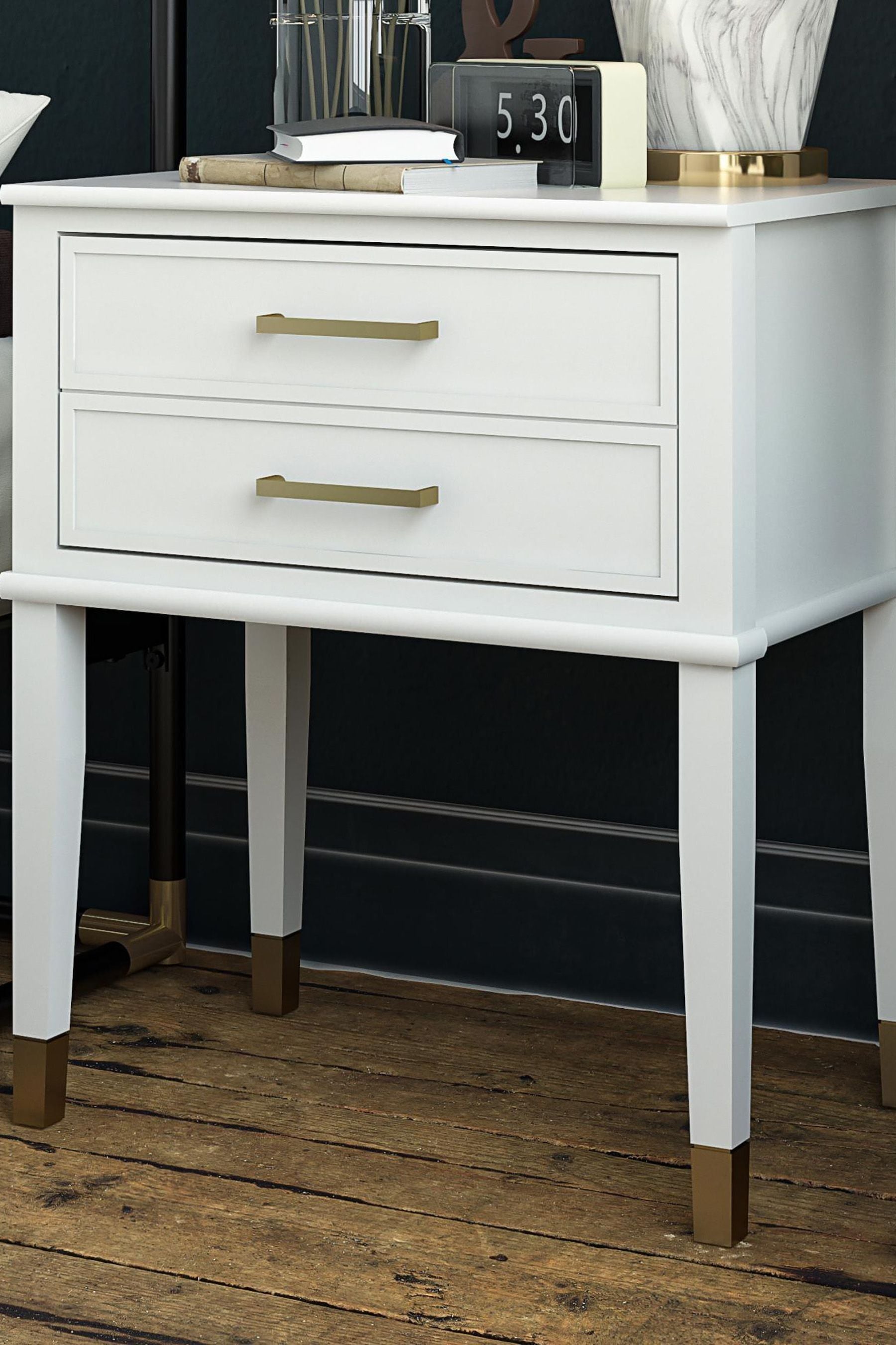 CosmoLiving White Westerleigh 1 Draw Side Table