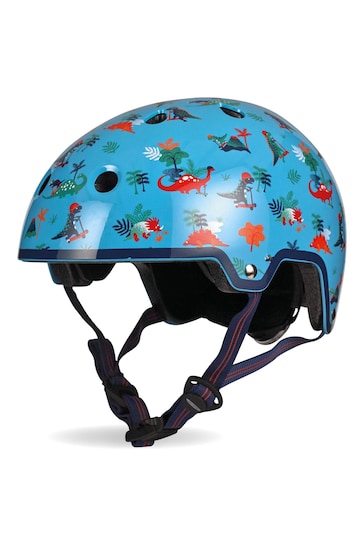 Micro Scooters Blue Dinosaur Curved Deluxe Helmet