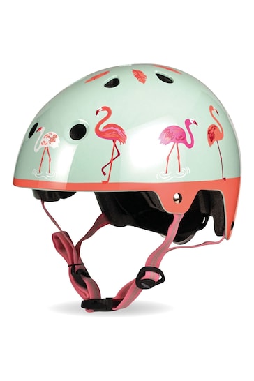 Micro Scooters Green Flamingo Deluxe Curved Helmet