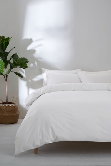 White Simply Soft Plain Duvet Cover and Pillowcase Set