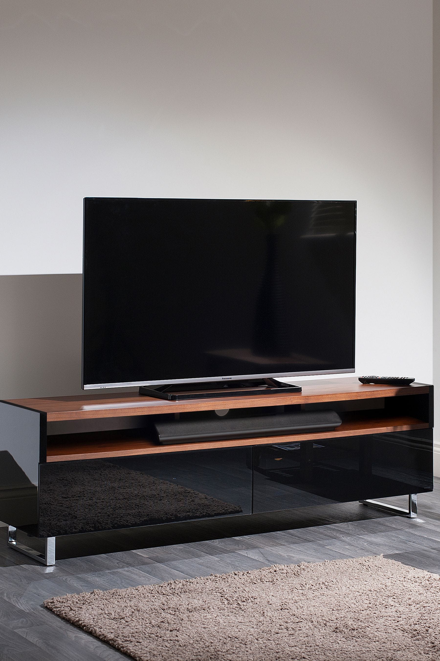Black and hotsell brown tv stand