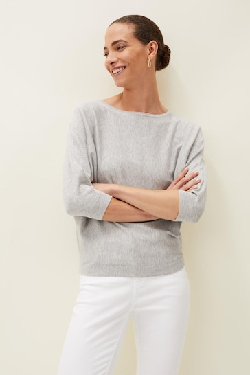 Phase Eight Grey Cristine Batwing Knit Jumper