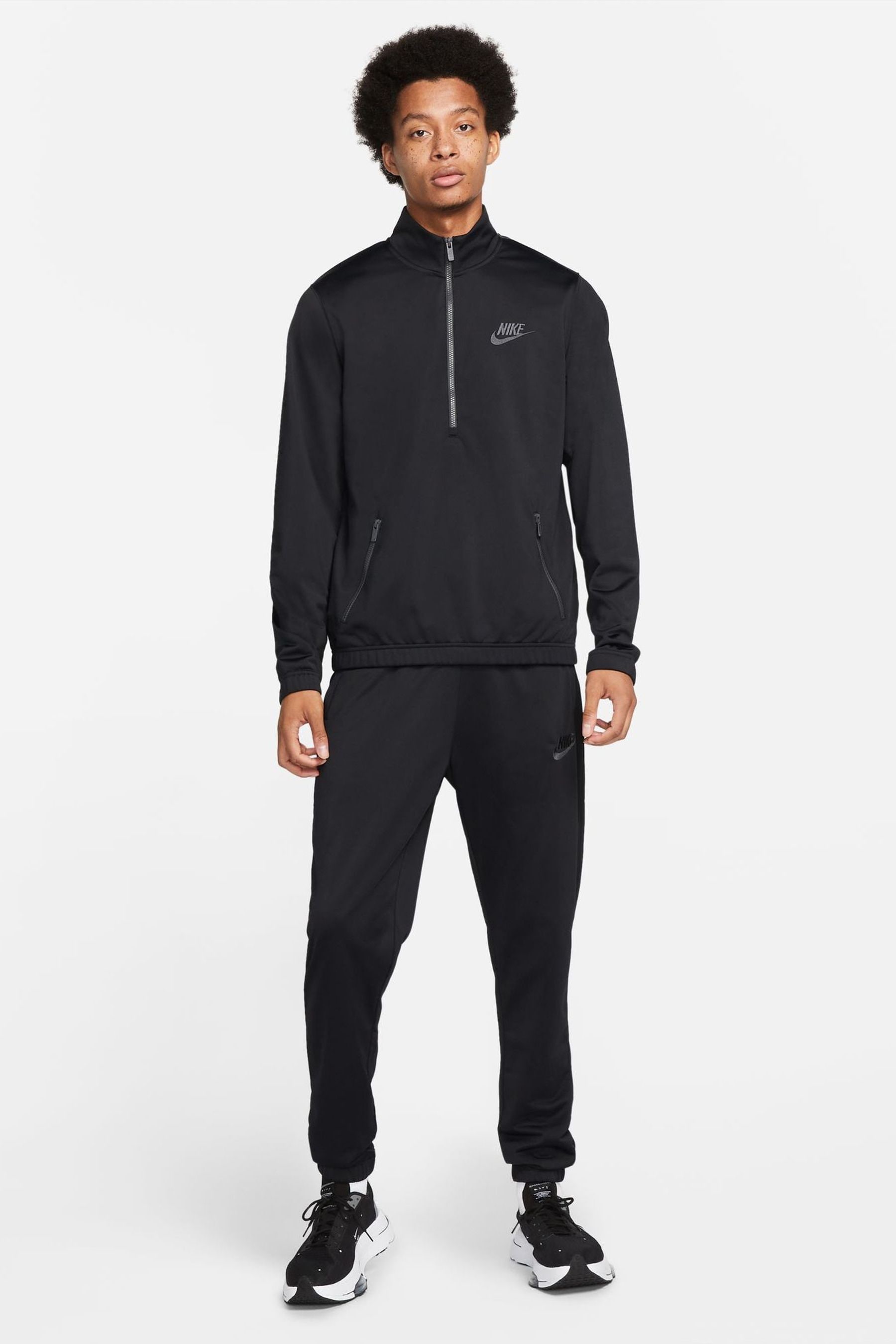 Buy Nike Black Sportswear Sport Essentials Poly Knit Track Suit