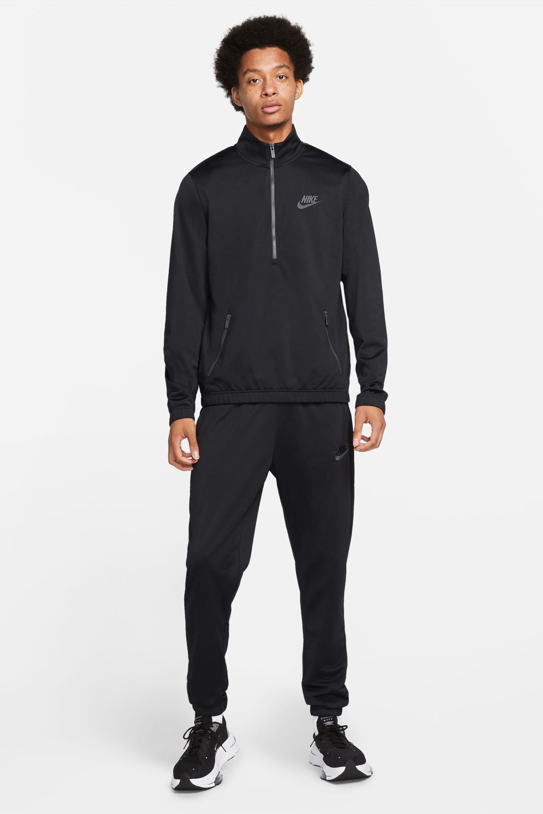 Buy Nike Black Sportswear Sport Essentials Poly Knit Track Suit from ...