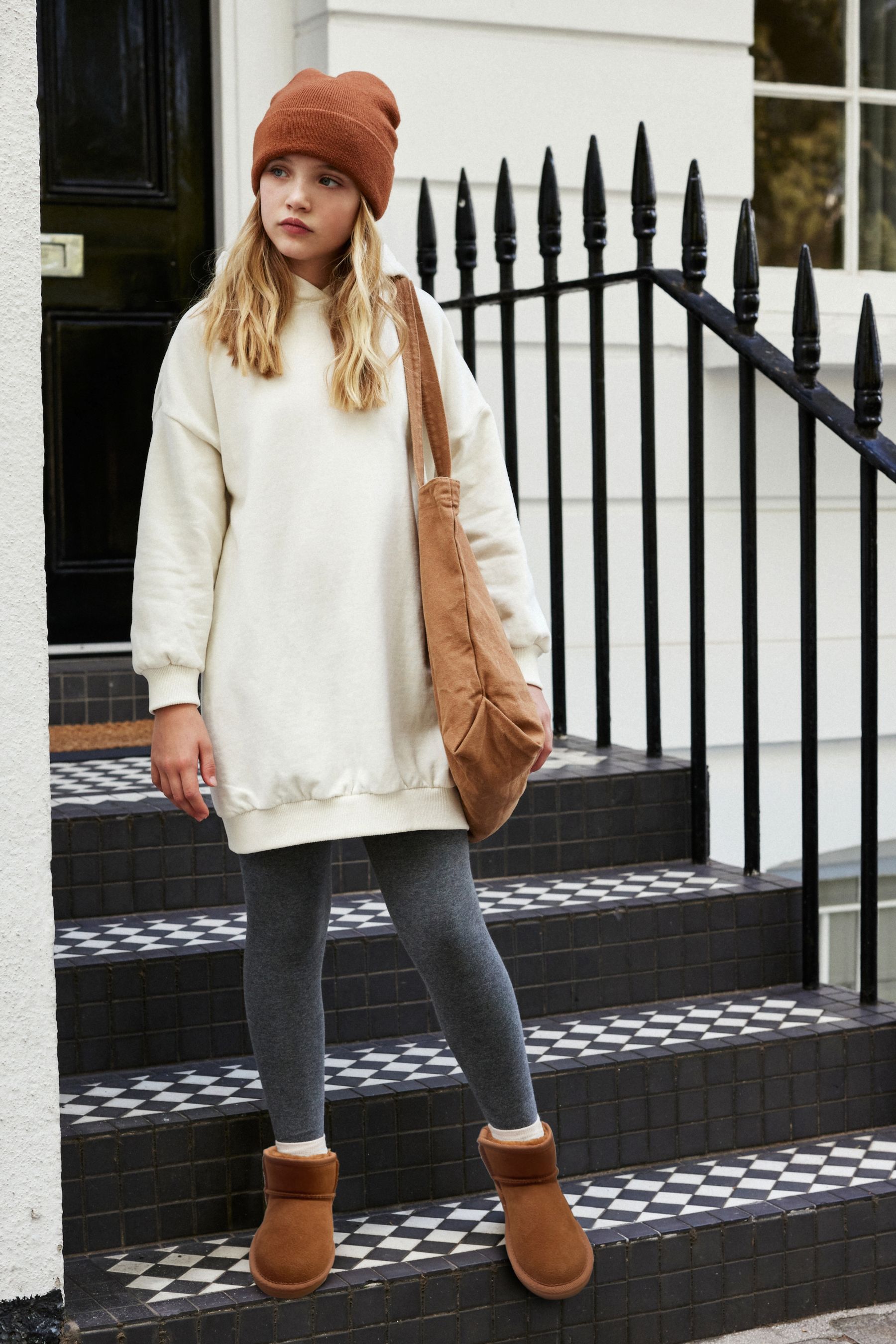 Cream longline hoodie discount