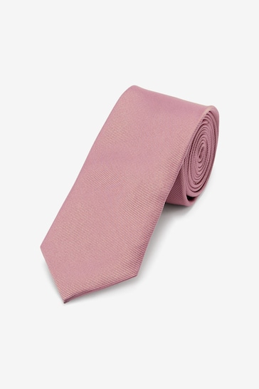Dusky Pink Slim Twill Tie