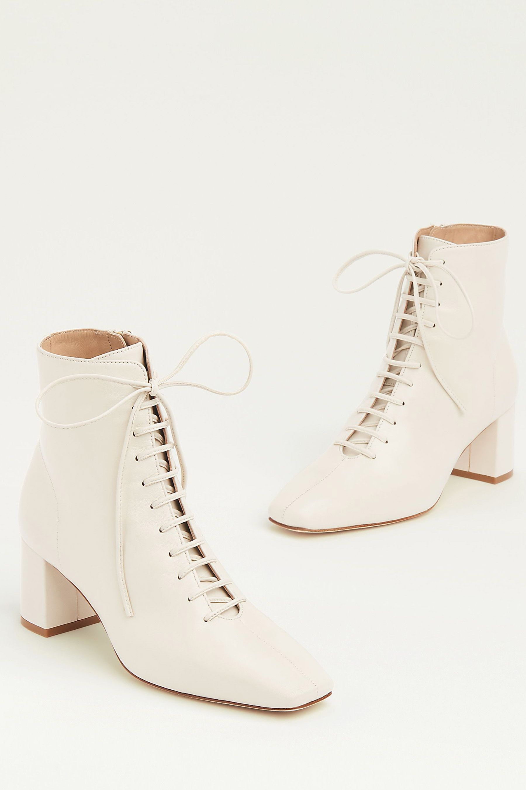 LK Bennett Brown Arabella Open Lace Up Boots