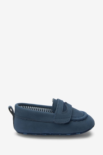 Navy Blue Moccasin Baby Shoes (0-24mths)