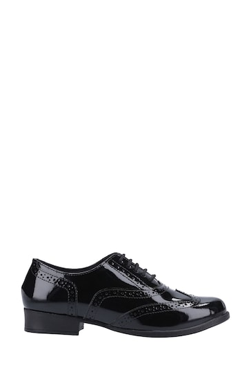 Hush Puppies Black Kada Senior Patent School Shoes