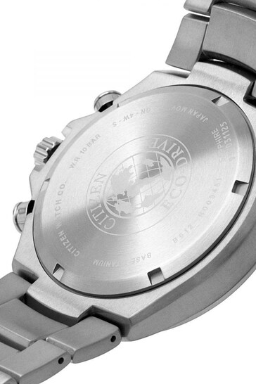 Citizen Gents Silver Tone Eco-Drive Titanium Chrono Bracelets Sport Watch