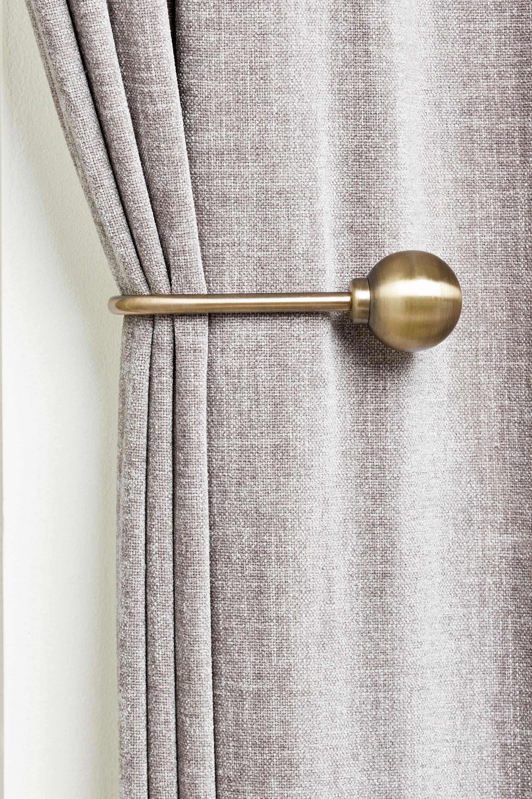 Buy Set of 2 Antique Brass Ball Curtain Holdbacks from the Next UK