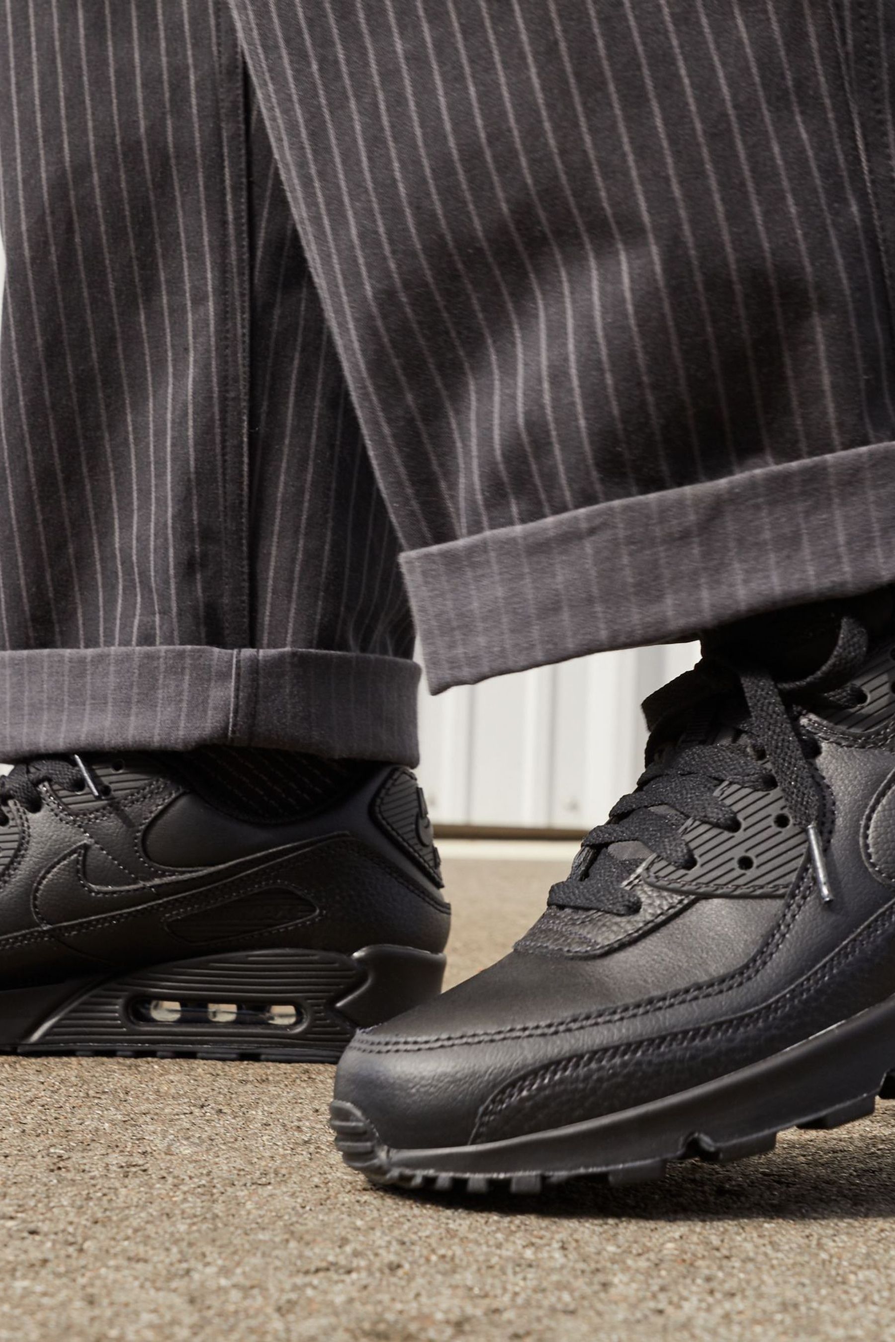 Black leather air max discount