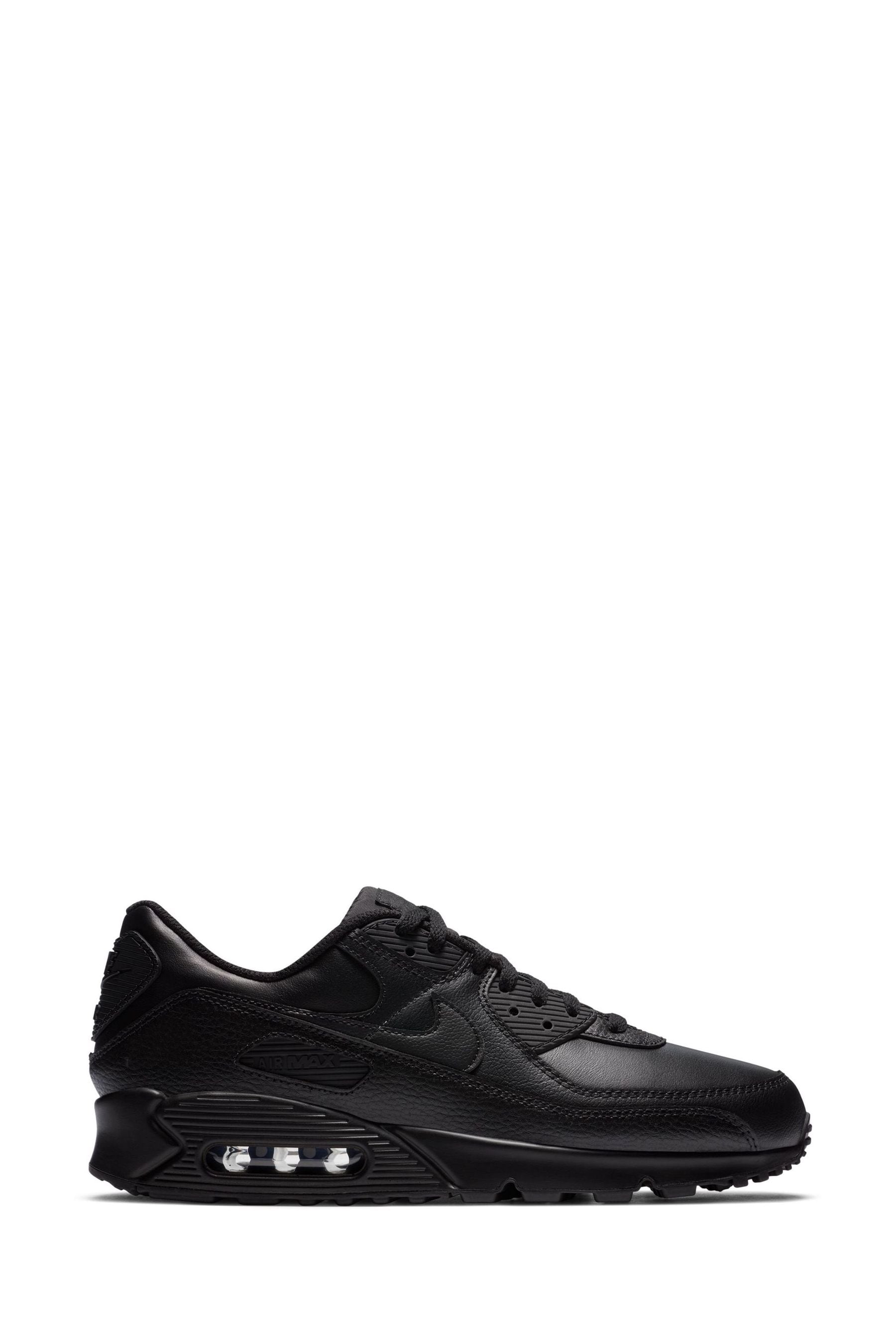 Black leather nike trainers mens sales