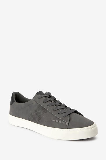 Grey Regular Fit Perforated Side Trainers