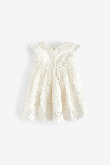 White Short Length Baby Christening Dress (0mths-2yrs)