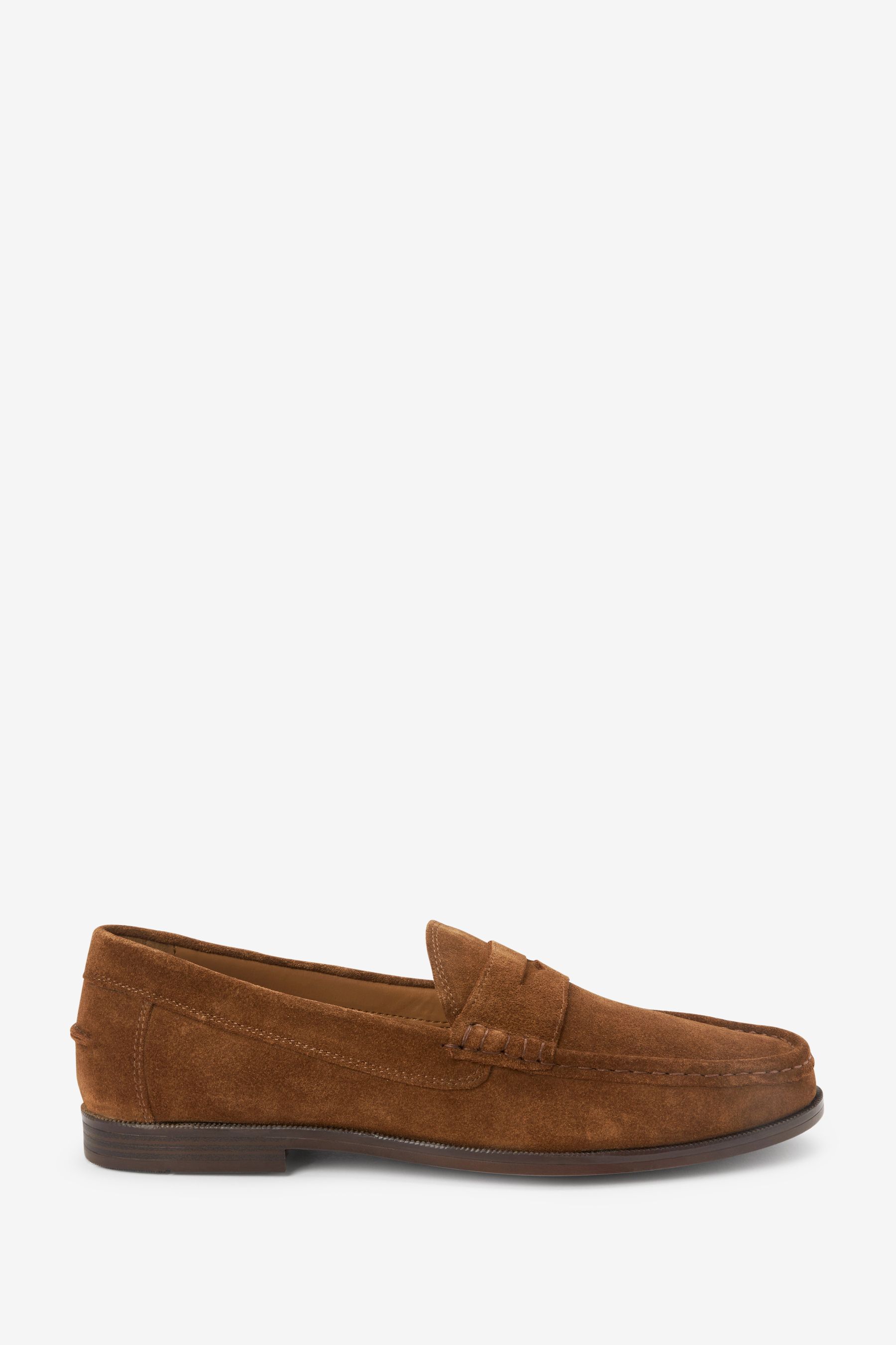 Buy Brown Suede Regular Fit Penny Loafers from the Next UK online shop