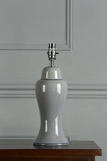 Laura Ashley Pale Slate Grey Regina Crackle Grazed Ceramic Table Lamp Base